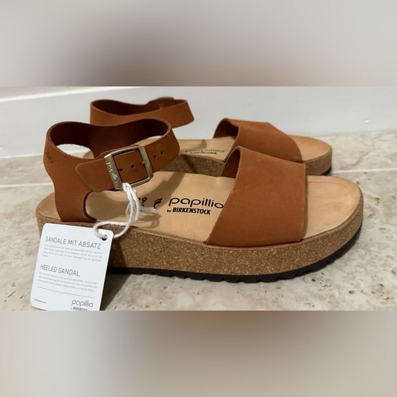Papillio By Birkenstock Glenda Nubuck Leather - Pecan Color (Size 39). - Picture 1 of 8